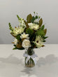 Classic White & Green Glass Cylinder Vase